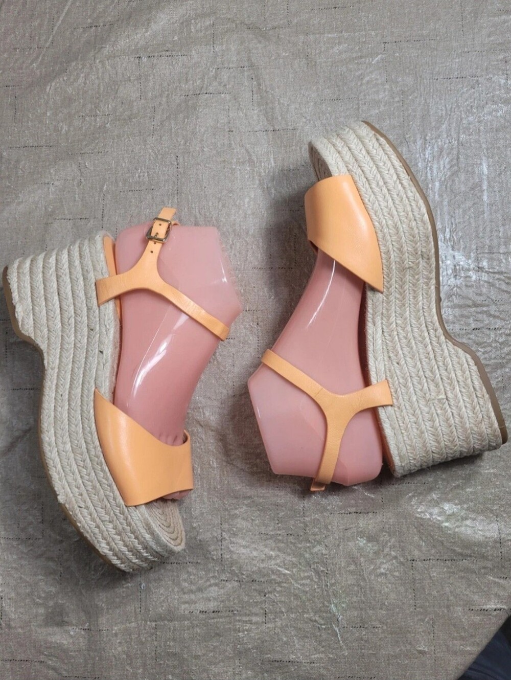 Antonio Melani Women's Size 7.5 M Espadrille Wedge Sandals Orange Peach 59 - Picture 2 of 12
